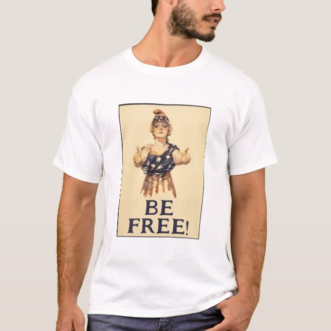Seja Livre! T-Shirt (luz) (Frente)