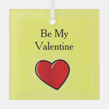 Seja meu coração vermelho namorados em amarelo