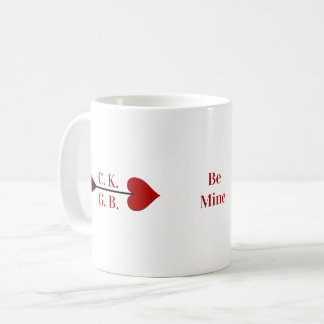 Seja Minha! Caneca de Café com Iniciais e Flecha d