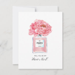 Seja Minha Dama de Flores Carta de Peônias e Perfu