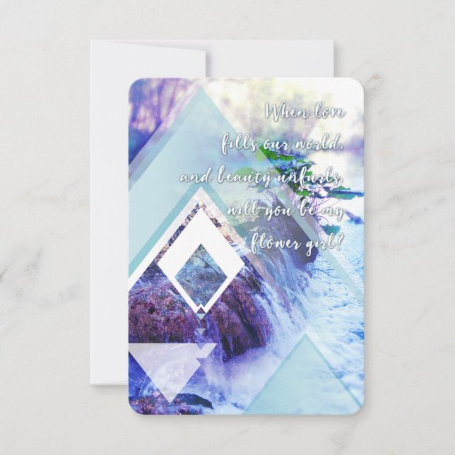 seja minha menina de flores convite waterhaze (Frente)