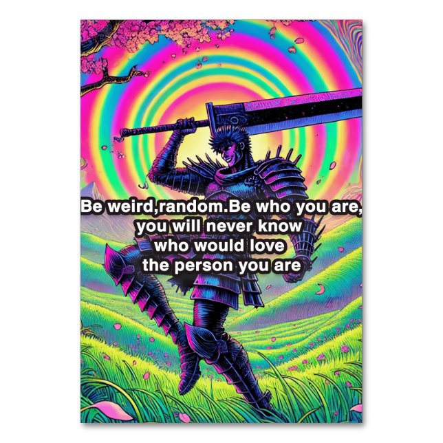 "Seja ousado, seja você" Cartão de número de tabel (Frente)