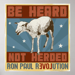 "Seja ouvido," poster não reunido de Ron Paul