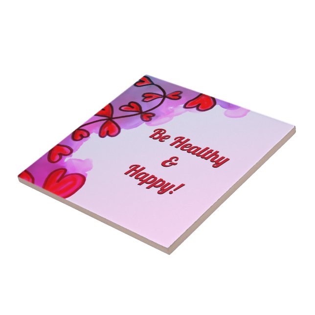 Seja saudável e feliz Azulejo cerâmico I (Lateral)