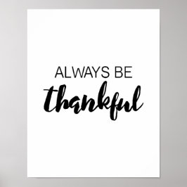Seja sempre grato - Tipografia - Poster branco