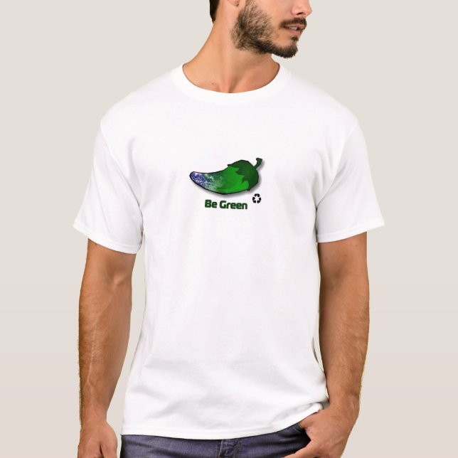 Seja t-shirt orgânico verde (Frente)