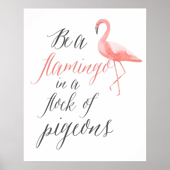 Seja um flamingo | flamingo impressão | decoração  (Frente)