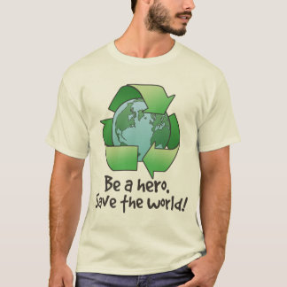 Seja um herói, t-shirt do reciclar