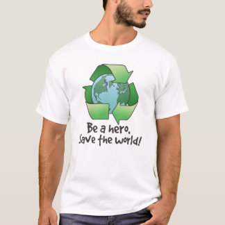 Seja um herói, t-shirt dos miúdos do reciclar