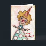 Seja um palhaço - cartão de aniversário<br><div class="desc">De minha pintura original,  "seja um palhaço". Sinta livre mudar o texto do interior/parte externa para serir suas necessidades. 
©studiodudaart</div>