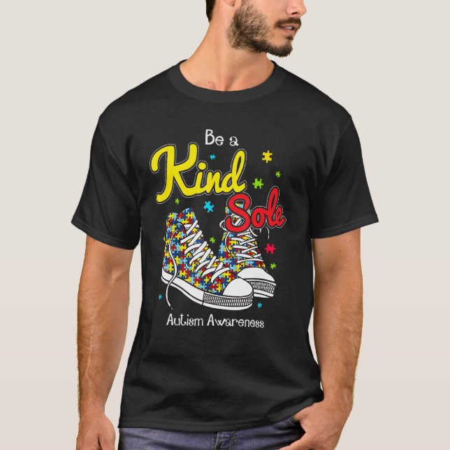 Seja Uma Alma Gentil Camiseta de Puzzle de Conscie (Frente)