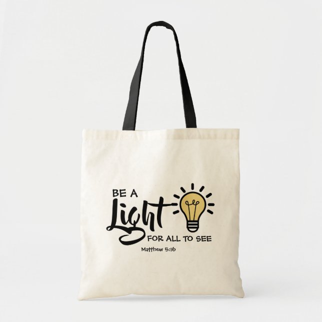 Seja uma Luz Mateus 5:16 Bolsa Tote (Frente)