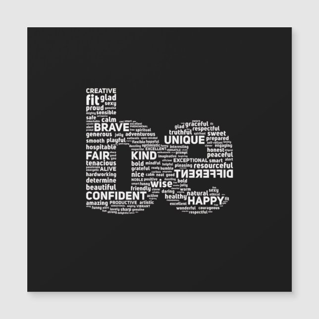 Seja Word Art Magnetic Card (Frente)