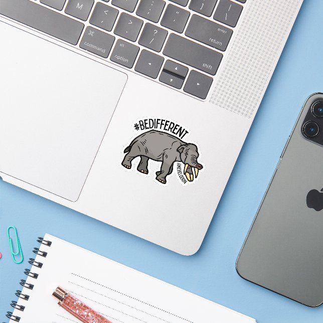 #SejaDiferente Adesivo Amebelodon (Notebook com iPhone)