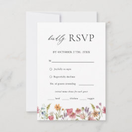 Seldflower Floral Wedding Menu Choice RSVP