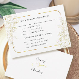 Seleção de Menu de Script Floral Dourado Elegante