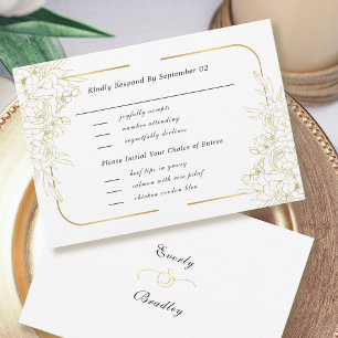 Seleção de Menu de Script Floral Dourado Elegante