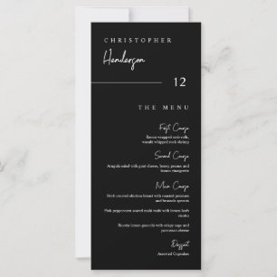 Seleção de Mesa de Menu Preto Simples Obrigado Pla