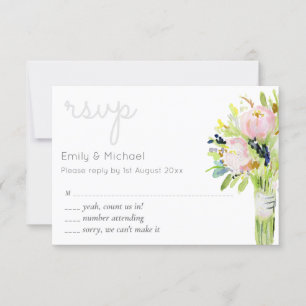 Seleções de menu e modernas de RSVP Floral ilust