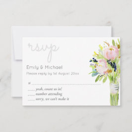 Seleções de menu e modernas de RSVP Floral ilustra