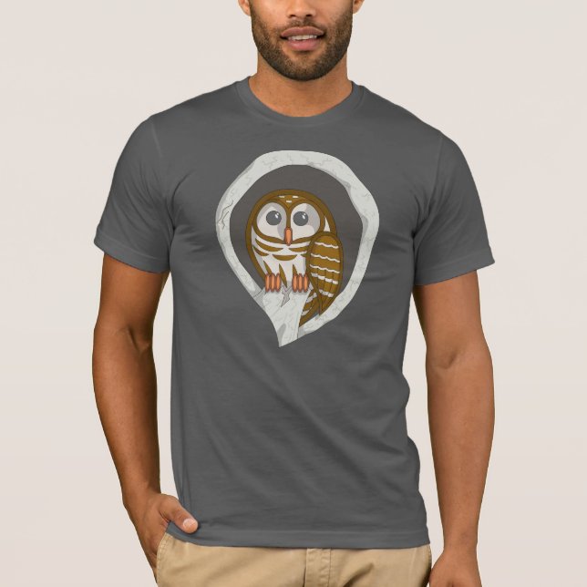 Selene a camiseta preta masculina da coruja (Frente)