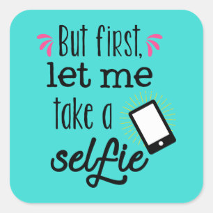 Selfie divertida amantes de palavras e autocolante