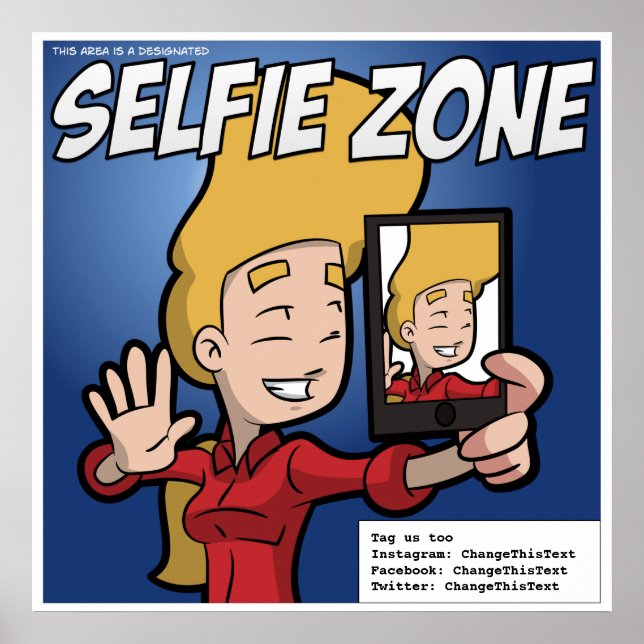 Selfie Zone Poster (personalizável) (Frente)