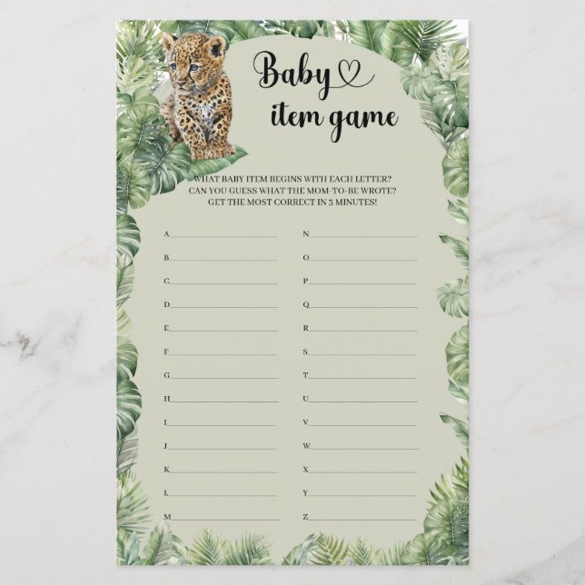 Selgle Safari Animal Tropical Baby Item game (Frente)