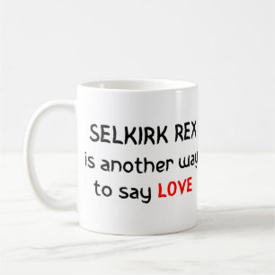 selkirk rex ama caneca de café