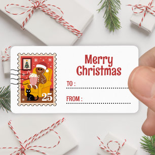 Selo Adesivo Etiqueta Homem de Biscoito de Natal