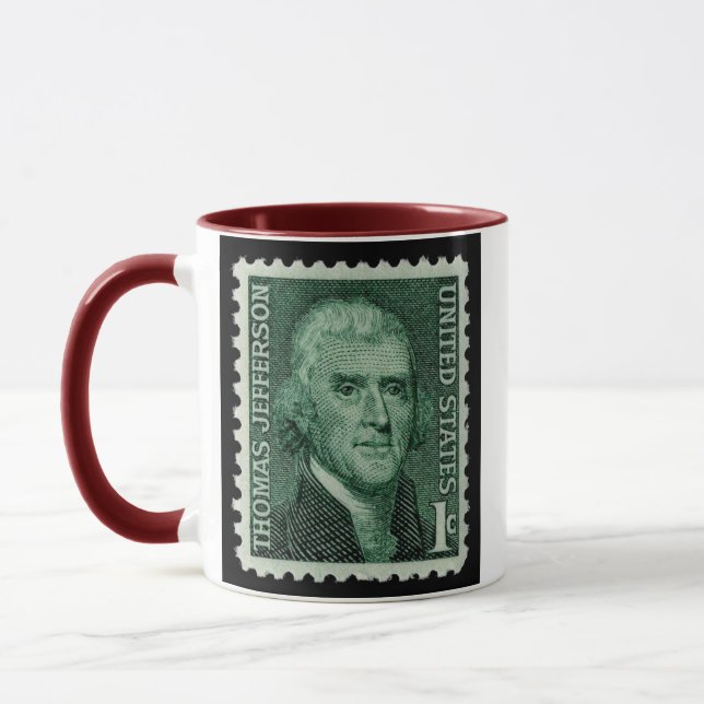 Selo Antigo de Thomas Jefferson em Caneca Colecion (Esquerda)