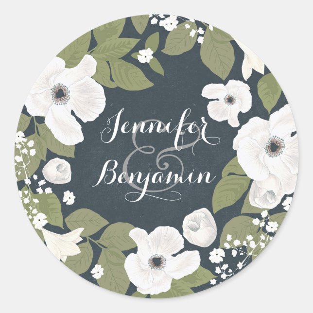 selo bonito ou obrigado, seu adesivo de casamento (Frente)