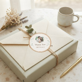 Selo de Adesivo de Casamento Personalizado Botânic