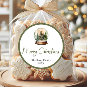 Selo de Adesivo de Natal com Nome da Família em Pa