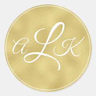 Selo de Adesivo Dourado Monograma
