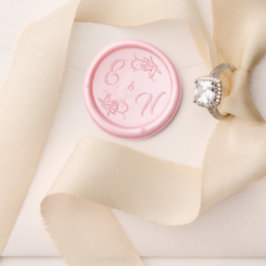 Selo de Cera de Monograma Floral Gótico Elegante p