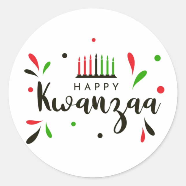 Selo de Envelope de Kwanzaa Feliz Adesivo (Frente)