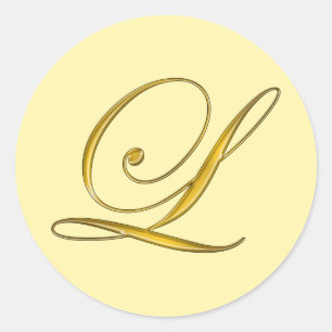 Selo de Envelope em L Monograma Dourado Adesivo Et