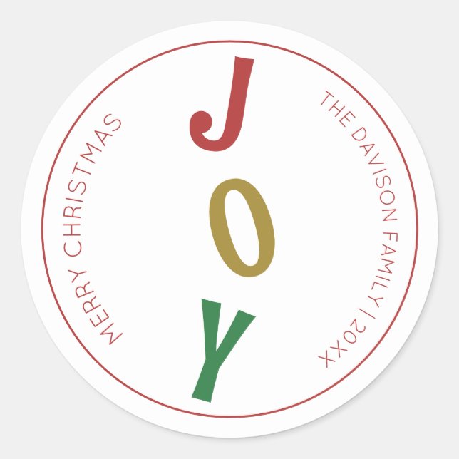 Selo de Envelope Simples de Natal e Etiqueta de Pr (Frente)