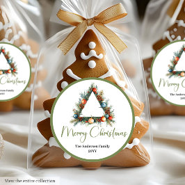 Selo de etiqueta de Natal minimalista boêmio terro