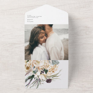 Selo De Fotografia Do Buquê Floral Branco E Envio