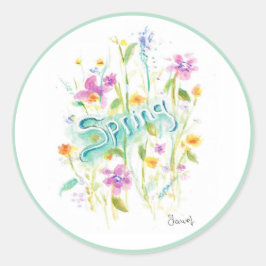 Selo do Adesivo da Flor Redonda