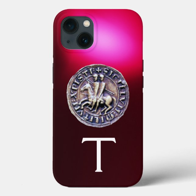 SELO DO TEMPLAR DE KNIGHTS MONOGRAM Red Burgundy (Verso)
