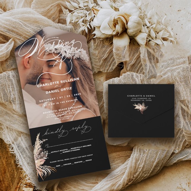 Selo Elegante e Enviar Boho | Casamento De | (Criador carregado)