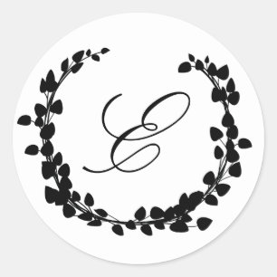 Selo Elegante Monograma de Envelope Adesivo