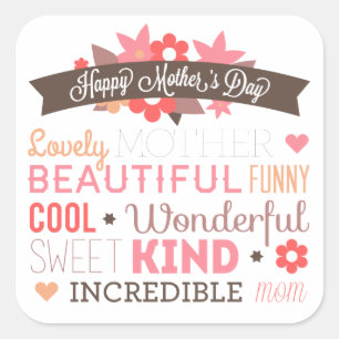 Selo feliz da etiqueta do dia das mães da mamã