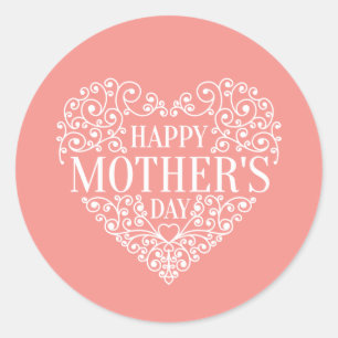 Selo feliz lunático da etiqueta do dia das mães