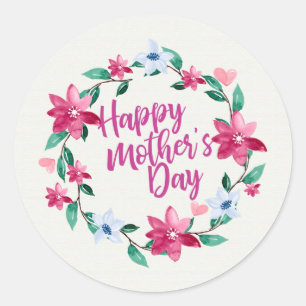 Selo floral da etiqueta do dia das mães feliz