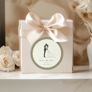 Selos Adesivos de Casamento Silhueta de Casal Româ