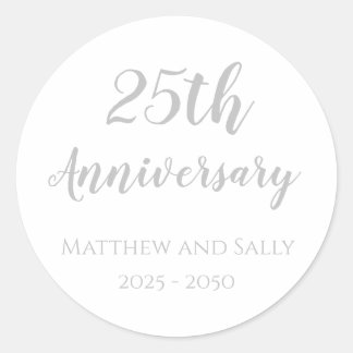 Selos de Envelope Adesivos de Aniversário de 25 An